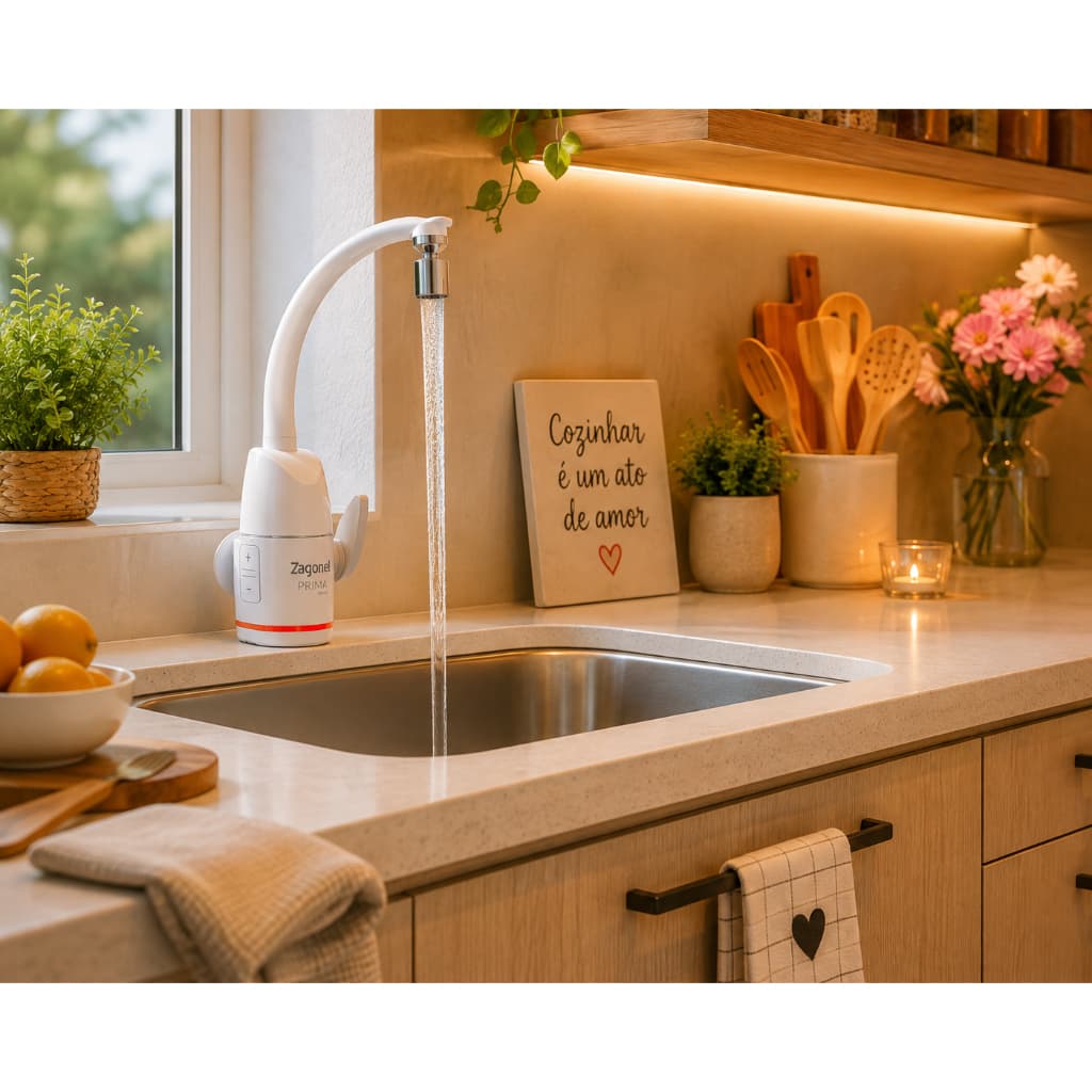 Torneira Elétrica Para Cozinha Prima Touch Zagonel - Branco