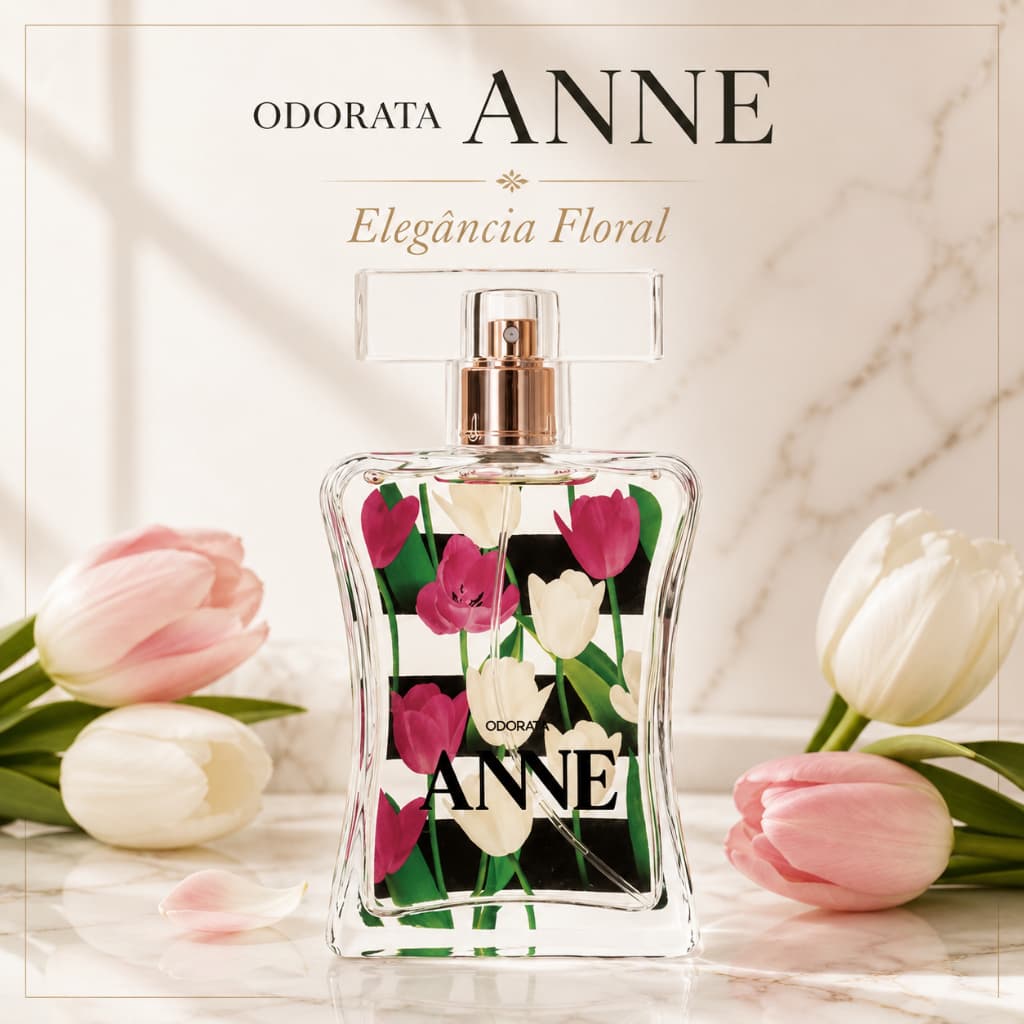 Perfume Feminino Anne Odorata Floral Frutal Com Bergamota Maçã Flores Madeiras E Musk 100ml