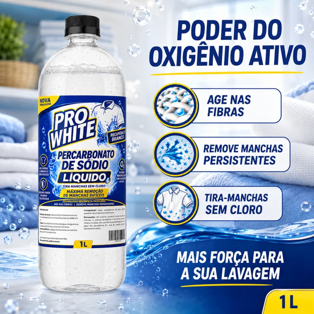 Percarbonato Liquido Alvejante Sem Cloro Percarbonato de Sódio 1L Lava Roupas Máquina de Lavar