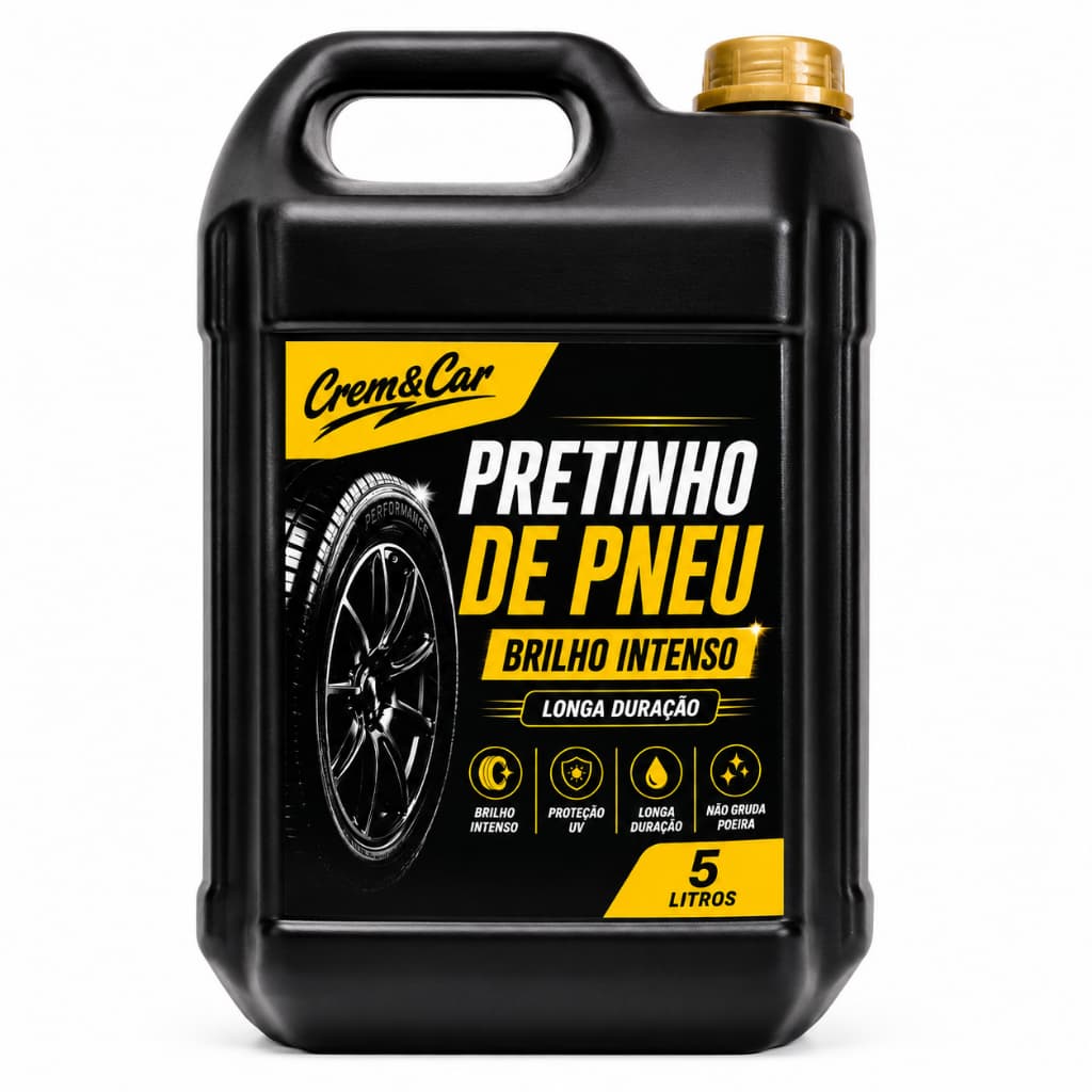Pretinho Pneu 5 Litros (5L) Limpa Pneu Brilha Pneu Abrilhantador Alto Brilho Carro Moto