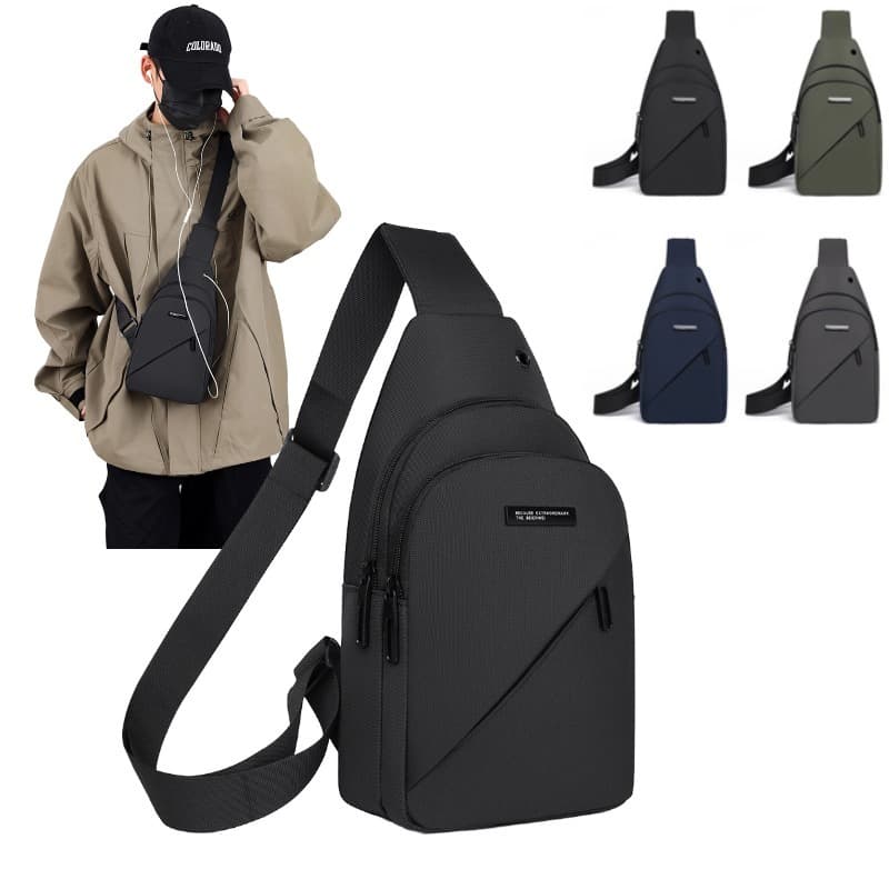 Bolsa de peito casual para o dia a dia dos homens, com vários compartimentos e à prova d’água 3203 MM.Loja