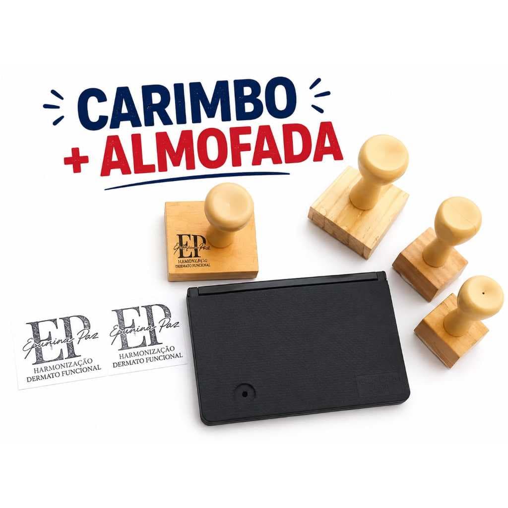 Carimbo Personalizado de madeira /  almofada inclusa