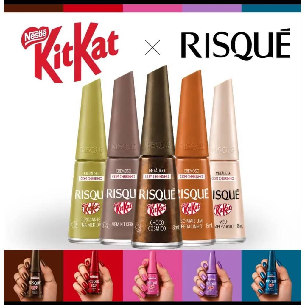 Kit Esmaltes Risqué KitKat Lançamento Esmalte Com Cheirinho De Chocolate Esmalte Atacado Oficial