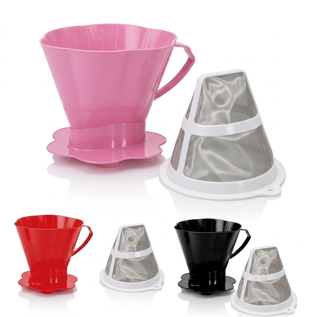 Conjunto De Cafe Juliana 2 em 1 Suporte Com Filtro Cores Dia a Dia Injetemp
