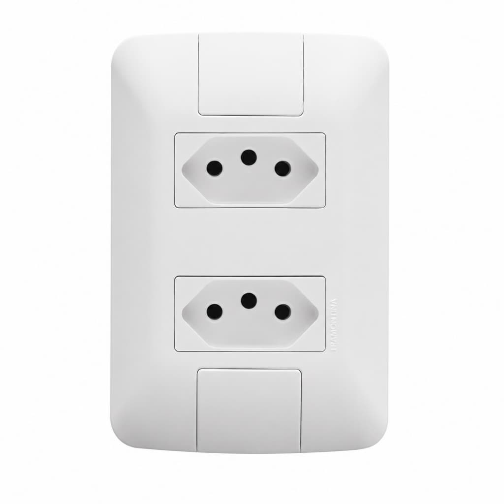 Tomada Tramontina 4x2 20A Dupla 2P+T 250V Aria Branca