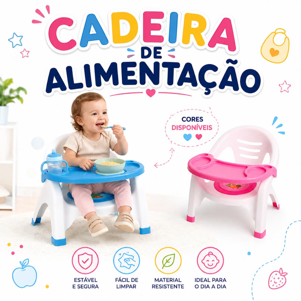 Poltrona de Alimentação Com Som Pais e Filhos Infantil Portátil Cadeira Refeição Para Bebê Com Bandeja Removível