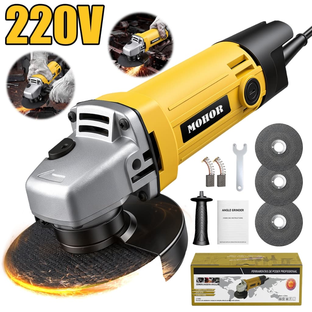 Esmerilhadeira 220v compact angle grinder Inclui acessórios de polimento