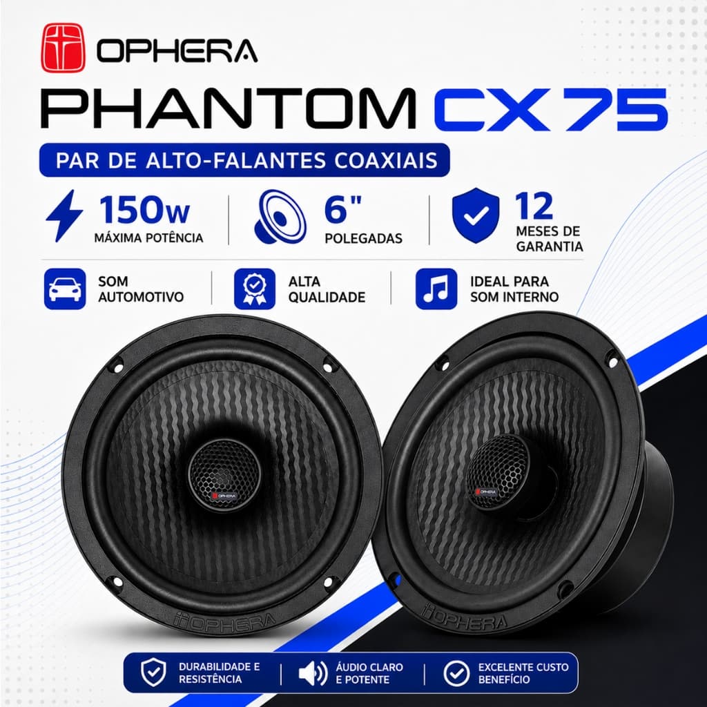 par de alto falantes 6 polegadas ophera cx 75 150 whats potencia maxima som automotivo para carro portas tampao