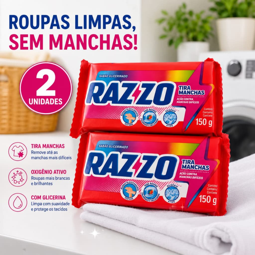Sabão Glicerinado  Razzo Tira Manchas  – 150g