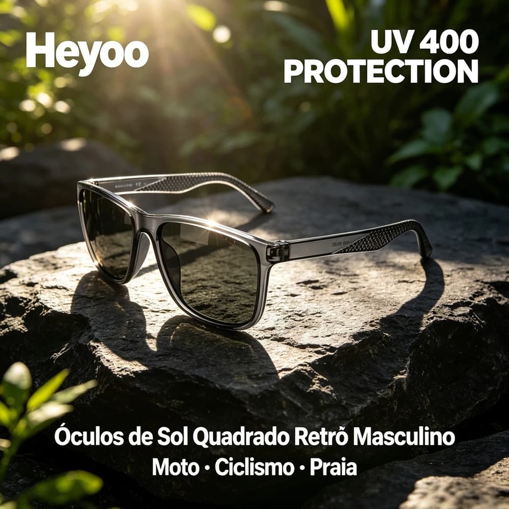 HEYOO Óculos De Sol Esportivo Polarizado UV400 Lente Nylon HD Antiderrapante Para Ciclismo E Condução