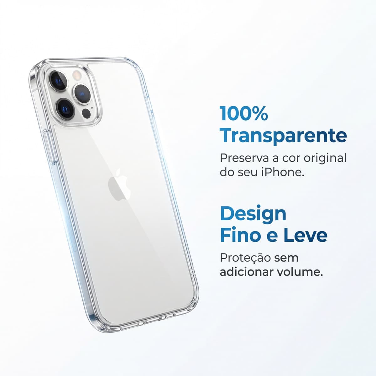 Capinha Space Silicone iPhone 12 Pro Max Transparente com Revestimento Aderente Antiderrapante e