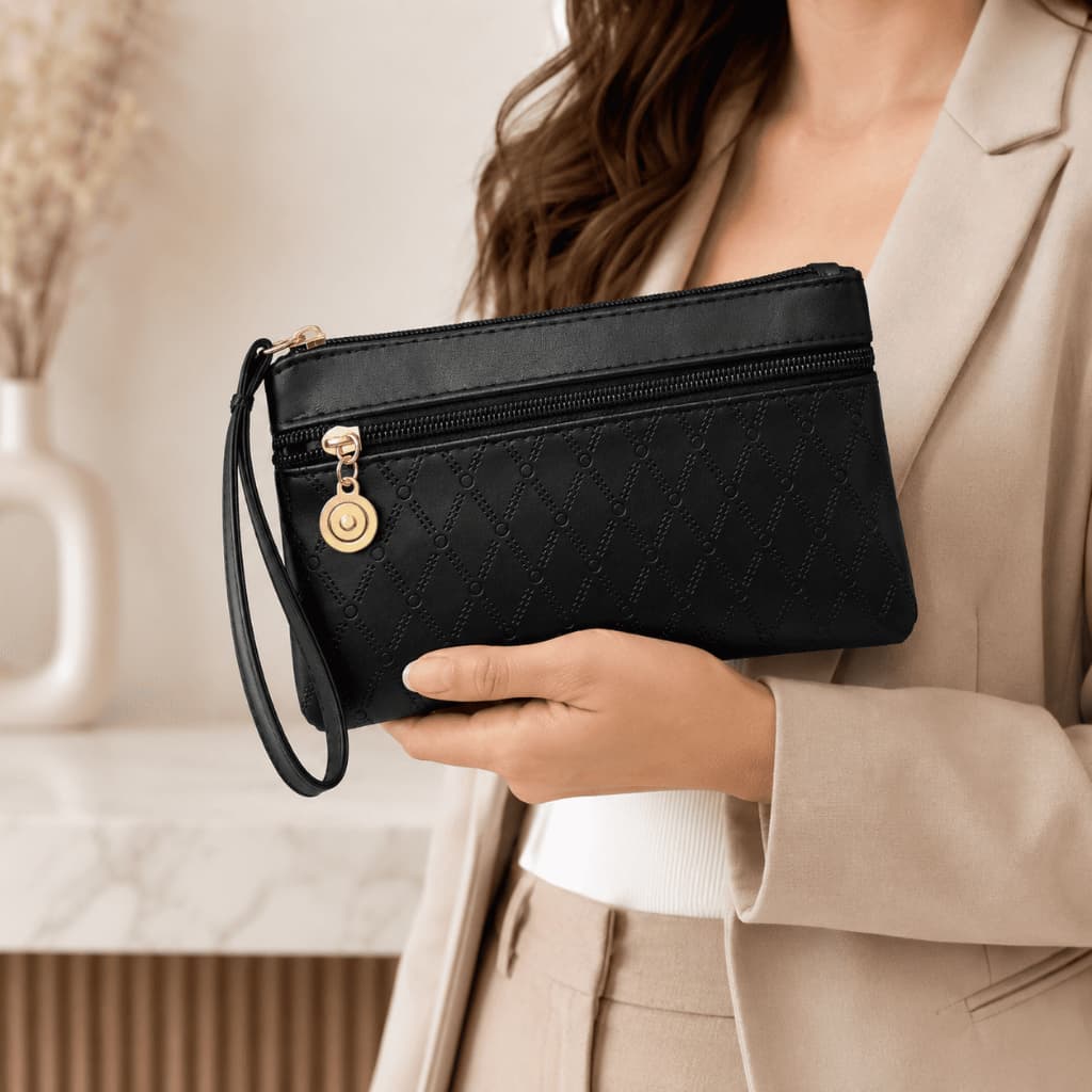 Bolsa Feminina de Mão com Alça de Pulso Bolsinha Carteira Feminina Pequena Elegante Trabalho