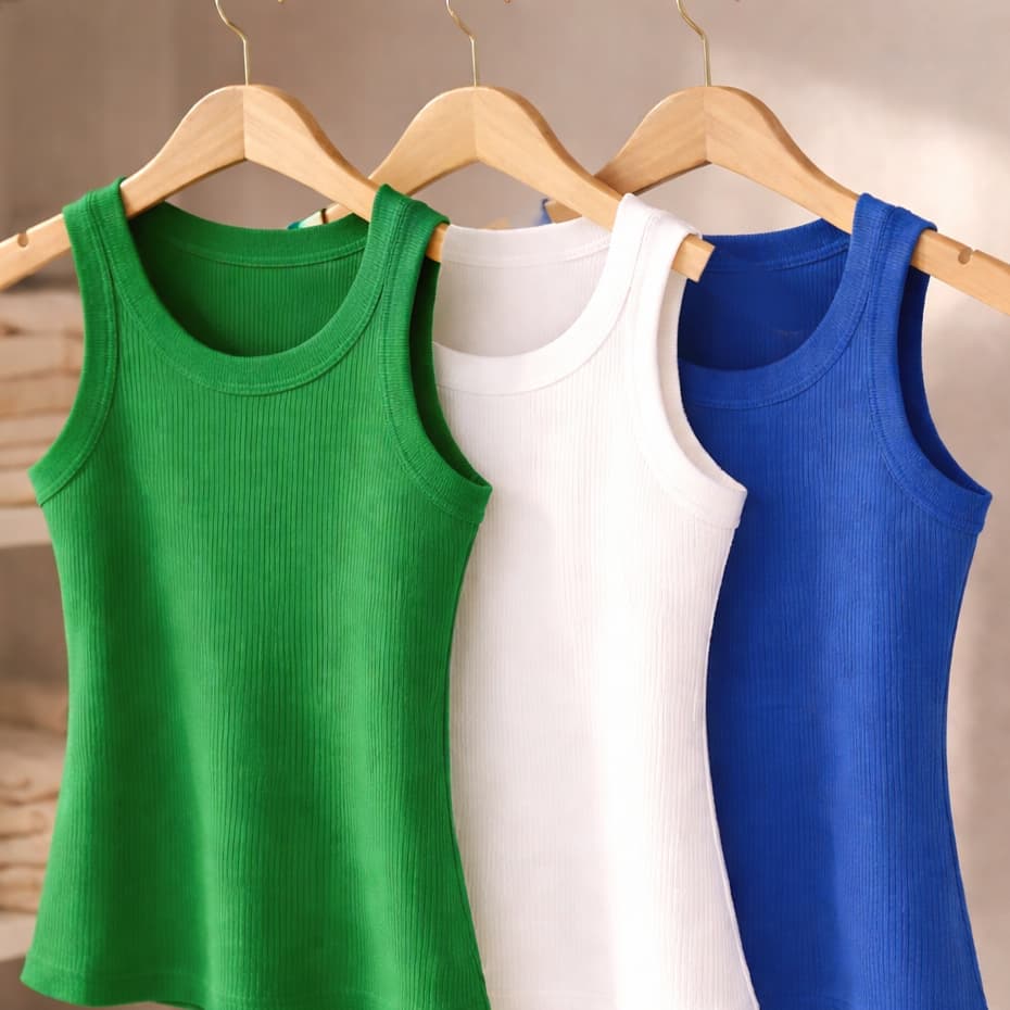Blusa Regata Ribana Canelada Premium Básica Dia a Dia Elegante Confortavel Verão Fresquinha Trabalho