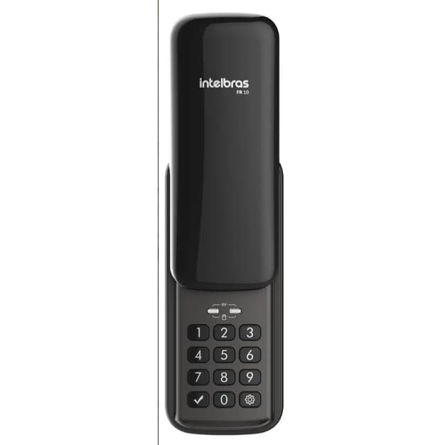 Fechadura Digital Intelbras FR 10 Preto - Acesso Sem Chaves, Cadastro de 9 Senhas, Teclado Luminoso