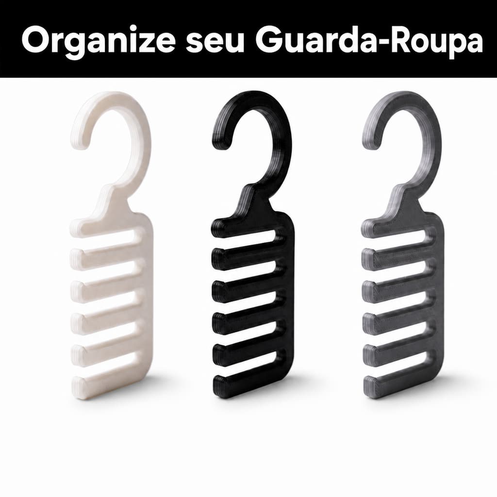 Kit Cabide Organizador de Cintos Gravatas e Acessórios Multiuso Otimizador de Espaço Kit 1, 2, 3, 4 Unidades