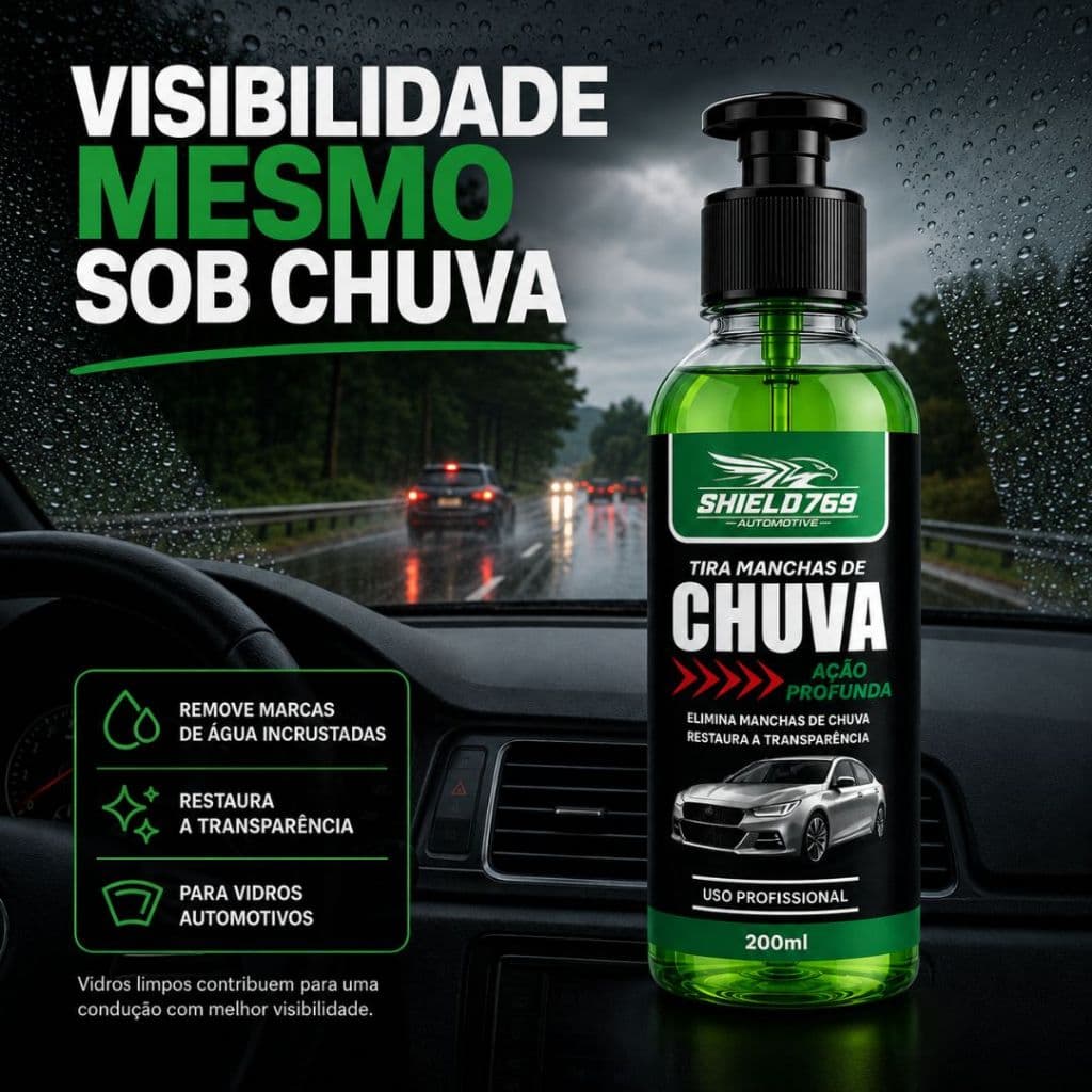 Limpa Vidro Automotivo Removedor de Manchas de Chuva - Concentrado - Uso Profissional