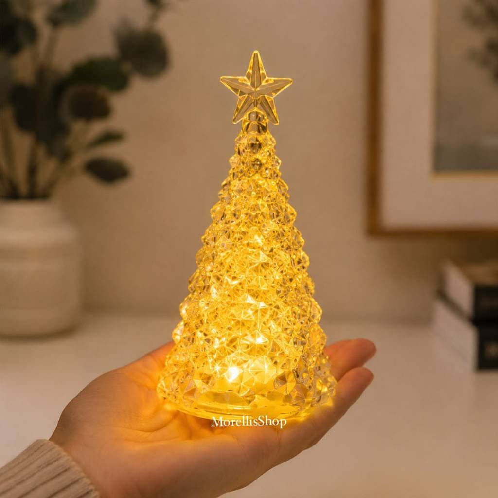 Enfeite de Mesa Mini Arvore De Natal Brilhante Luminária Decoração Natalina Colorido