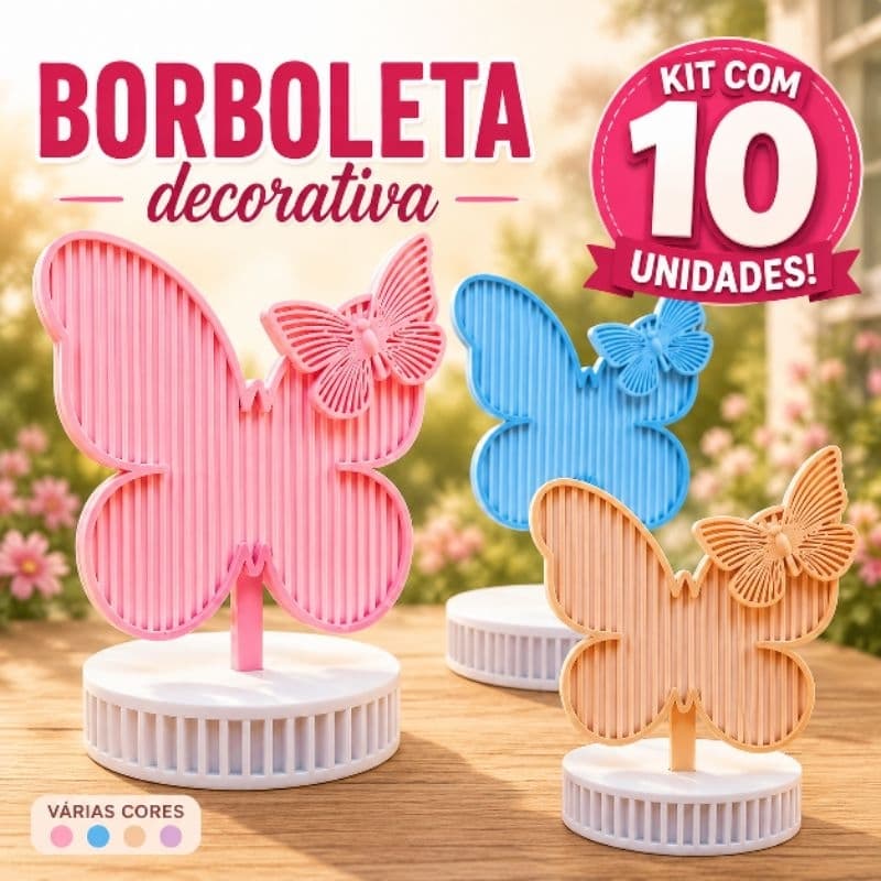 Kit 10 borboleta decorativa | decoração quarto aniversário centro de mesa | jardim encantado | atacado