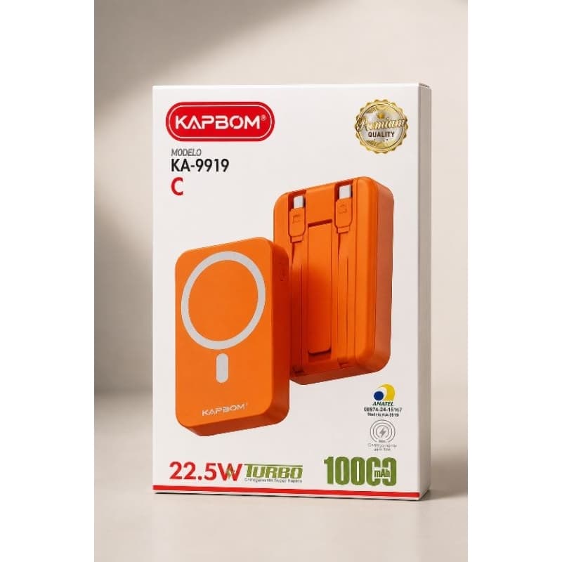 carregador portátil Power bank laranja kapbom Ka-9919 1000mah