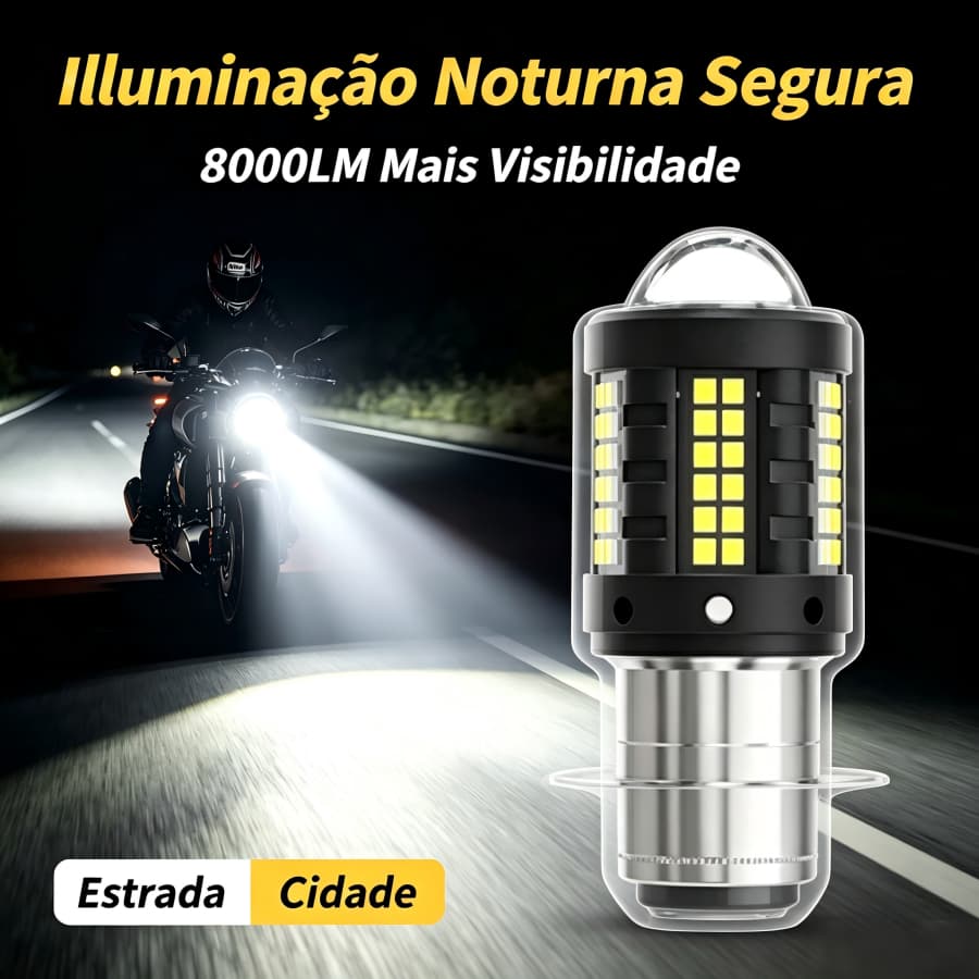 Lâmpada De Led Para Motocicleta 1pc P15d Branco P15d Branco