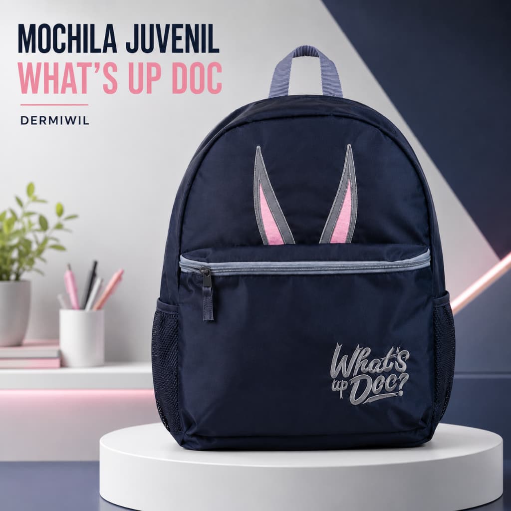 Mochila Escolar Juvenil Dermiwil Whats Up Doc Pernalonga Looney Tunes Original