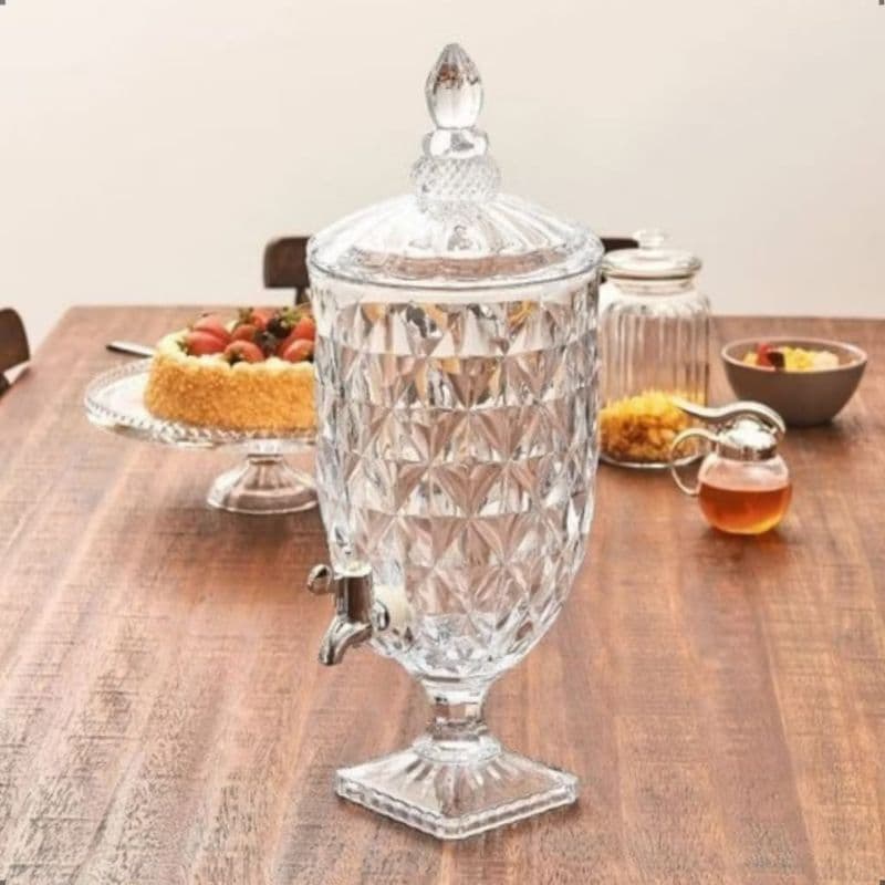 Suqueira de Vidro Diamond 5L - Elegância e Praticidade com Design Sofisticado e Torneira Prática