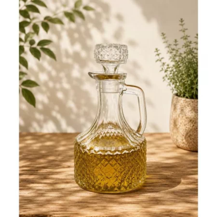 3 Porta Azeite de Vidro Premium 390ml Galheteiro Sofisticado Gourmet para Mesa Posta e Cozinha Fina