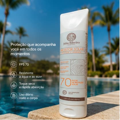 Dupla Proteção – 2 Protetores Solares FPS 70 (150ml cada) – Rosto e Corpo