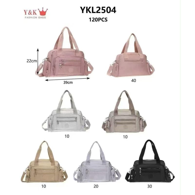 Bolsa Feminina Nylon Alça de Mão e Transversal, Vários Compartimentos, Grande Capacidade, Bolsa Casual para Dia a Dia YK
