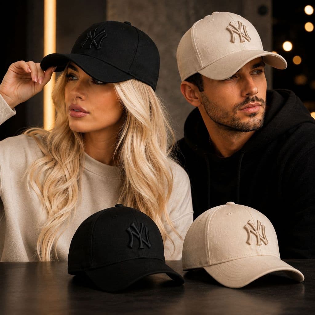 Boné New York NY Bordado Aba Curva Unissex Ajustável Masculino e Feminino Premium