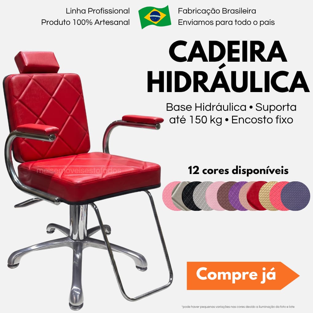 Cadeira Cabeleleiro Barbeiro Maquiadora Lash desinger Salão Beleza Giratória Hidraúlica Barbearia