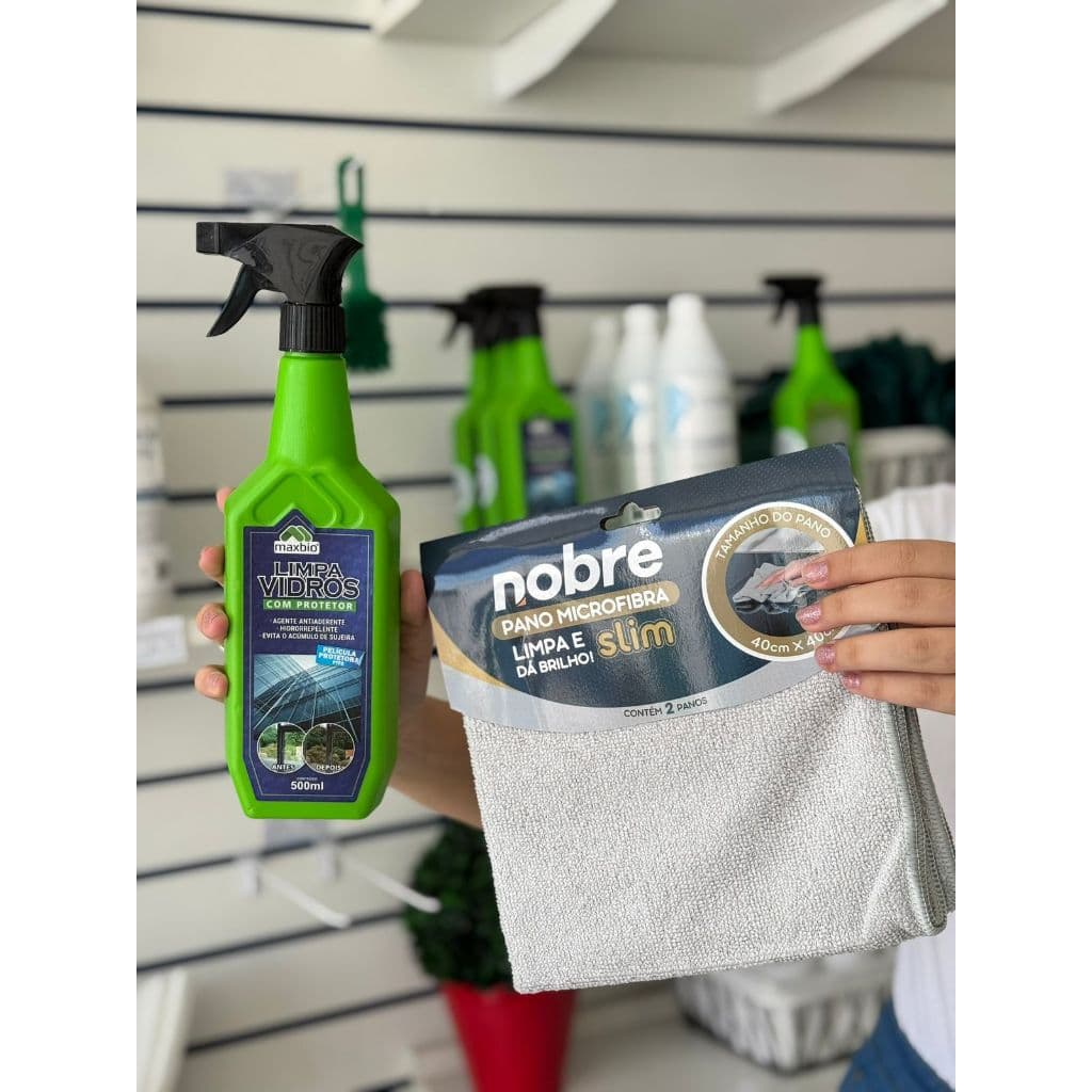 Limpa Vidros  500mL | Com Protetor + Pano de micro fibra 30x30