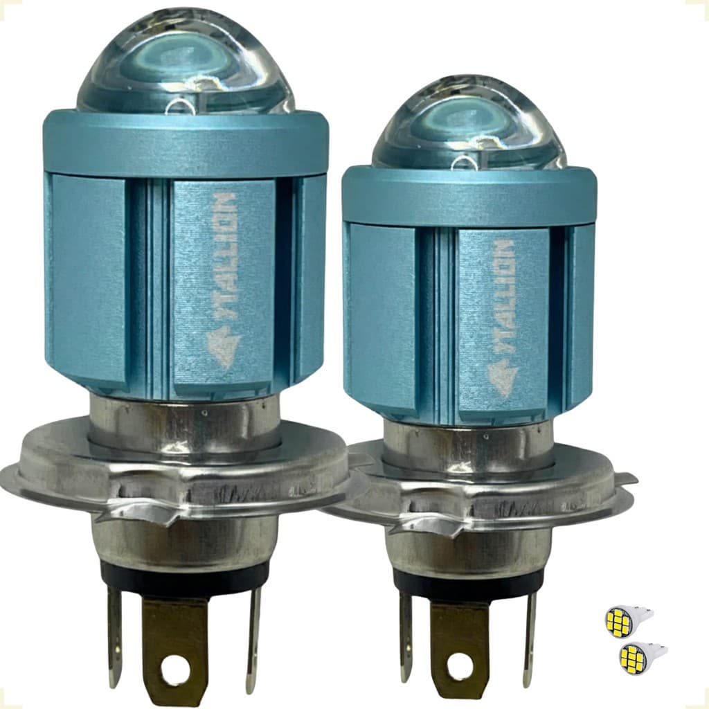 Par Lâmpada Bombillo Super Branca LED H4 Stallion ST-G301 6500K Farol Alto Baixo Carro