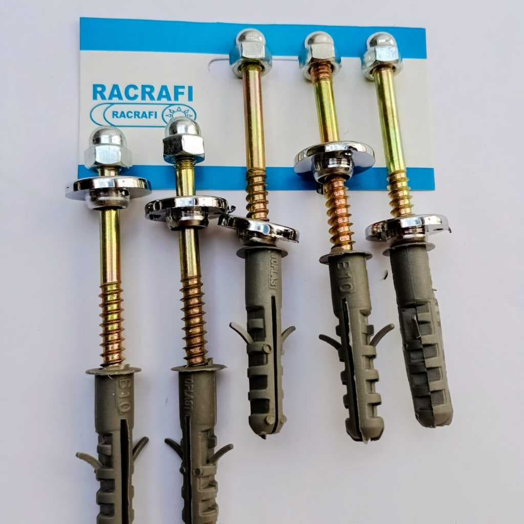 Kit Com 5 Parafuso p/a fixar vaso lavatorio e col.c/bucha 10 Cod.762