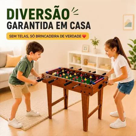 Mesa Infantil Compacta Pebolim Portatil Com Pernas Destacaveis Jogo Crianca