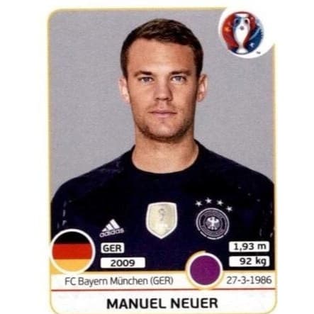figurinha Manuel Neuer eurocopa 16 #241 original nova top