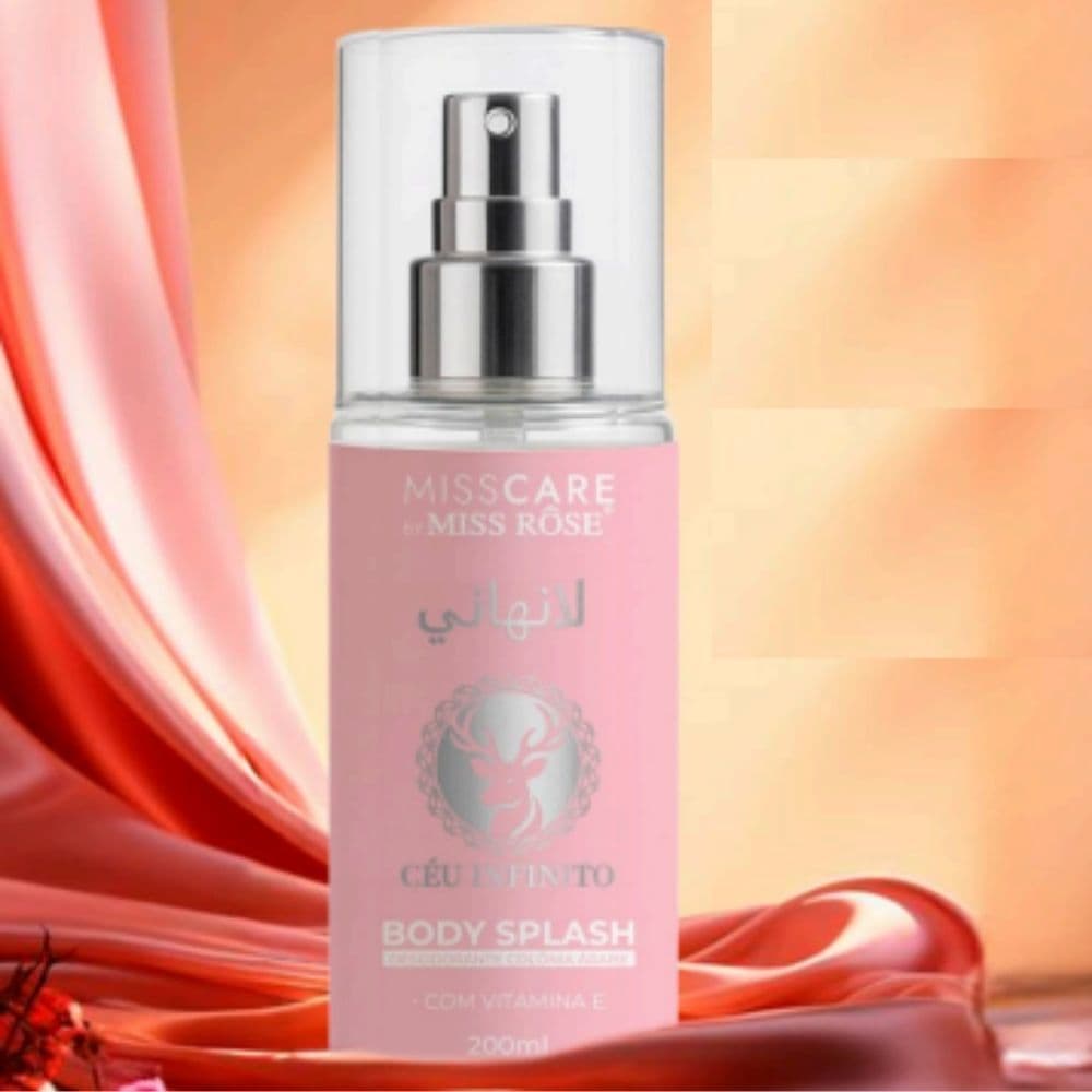 Body Splash Árabe Miss Care By Miss Rôse Spray Corporal Perfumado Vitamina E Colônia Importada 200ml