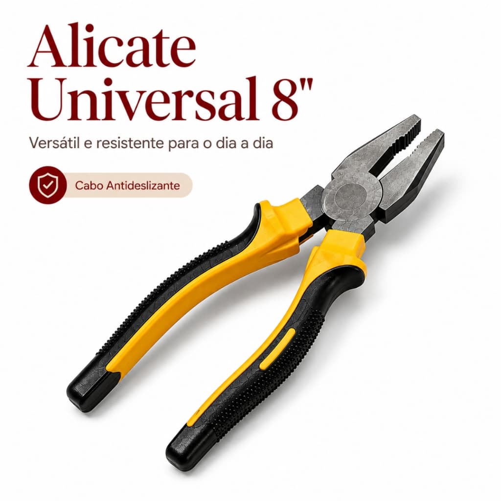 Alicate Universal Multiuso Cabo Antideslizante 8 Polegadas