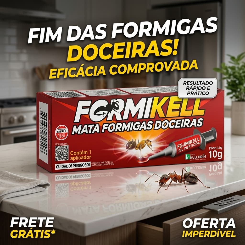 Mata Formigas FORMIKELL 10g Gel Inseticida Seringa para Formiga Ideal para casas e apartamentos