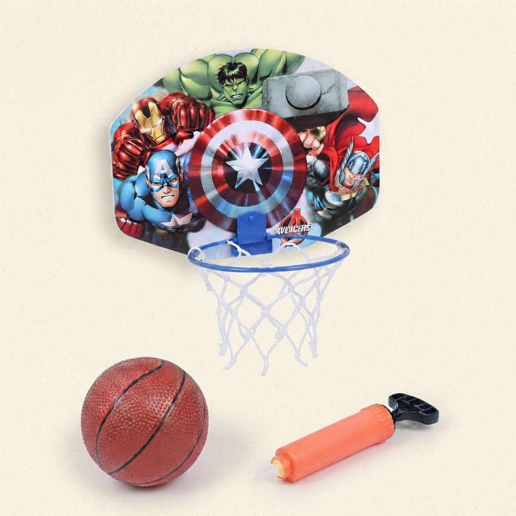 Cesta de Basquete Infantil com Bola Marvel Vingadores, cesta de basquete infantil, brinquedo infantil, vingadores