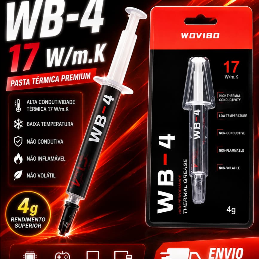Pasta Térmica Prata WB-4 17 W/m.K – 4g Alto Desempenho