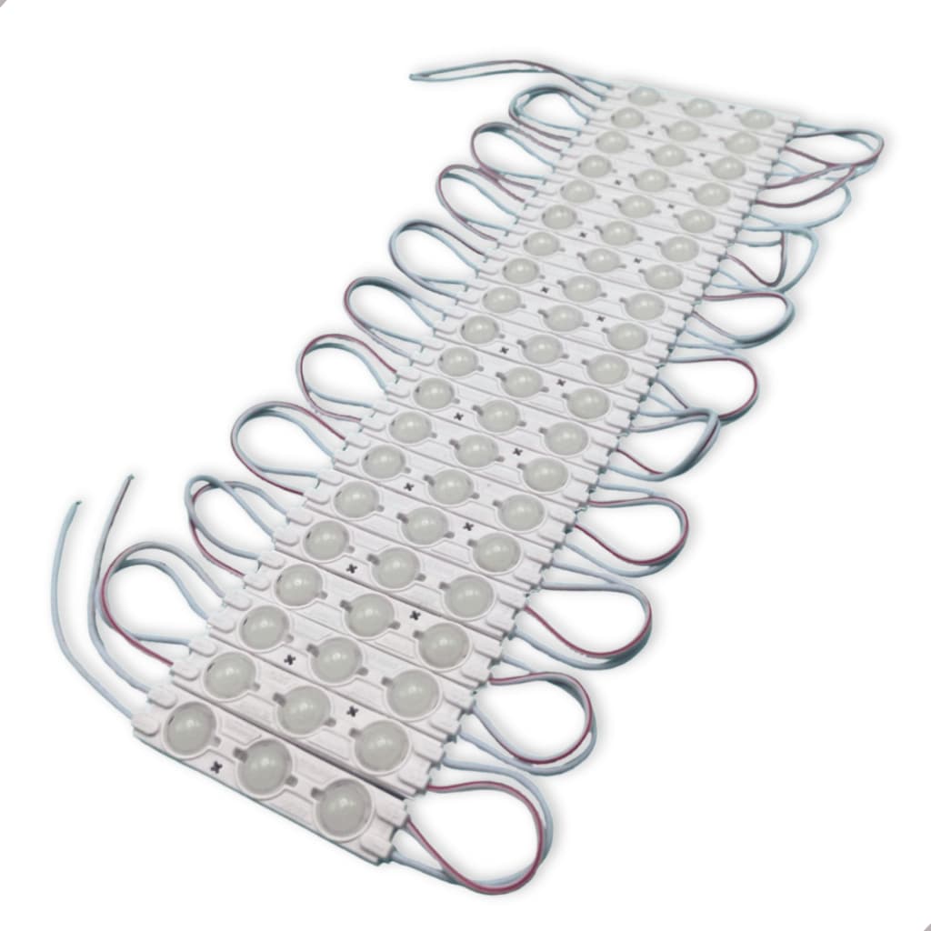 Kit 1000 Módulos LED 2835 3 LEDs 1,2W 12V IP65 Letreiro Fachada Placa Letra Caixa Comunicação Visual