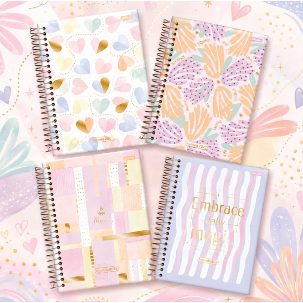Agenda Diária Mini 2027 La Creme 352 Páginas Tamanho 133x178mm Jandaia.