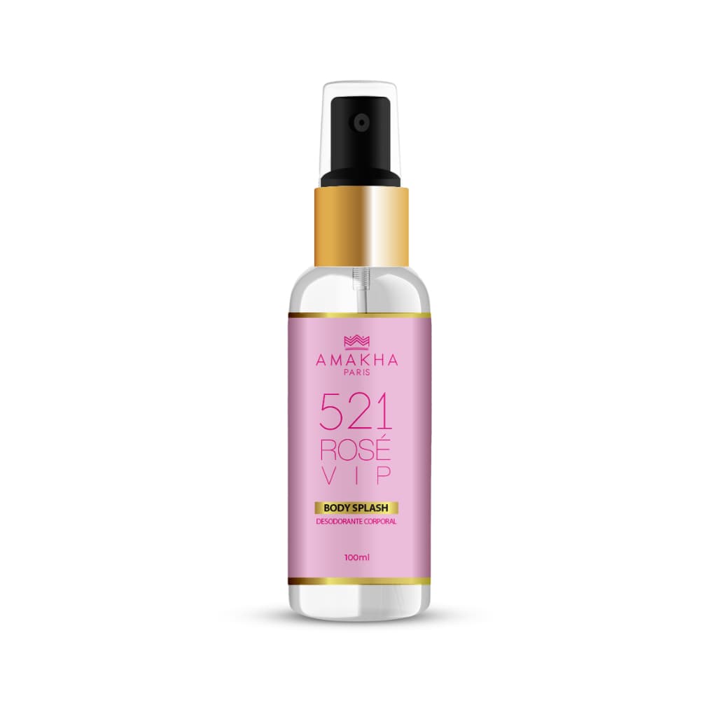 Body Splash 521 Vip Rose 100ml - Amakha Paris | Cheiro de Banho Tomado Frescor Floral Frutal