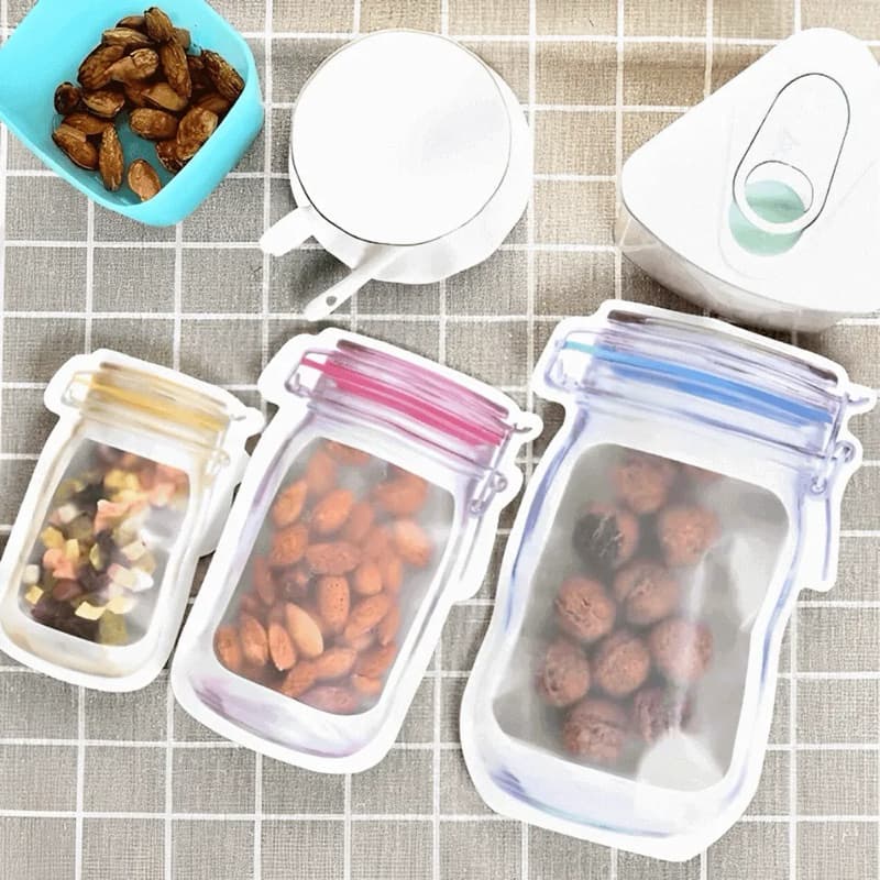 Kit 30 Sacos Herméticos Reutilizáveis com Fecho Zip Lock – 3 Tamanho