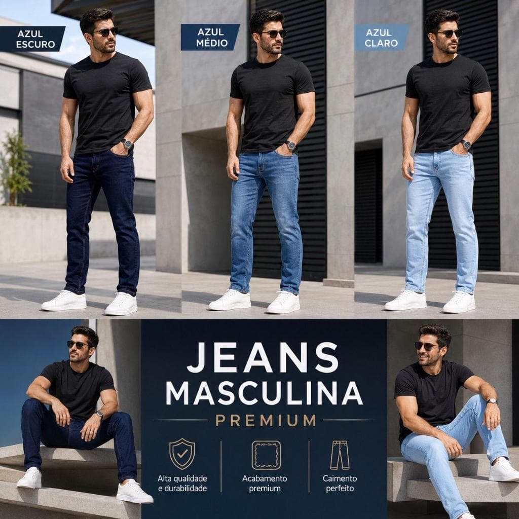 Calça Jeans Masculina Premium Confortável Moderna Jeans Masculino Casual Alta Qualidade Calça Jeans Masculina Premium