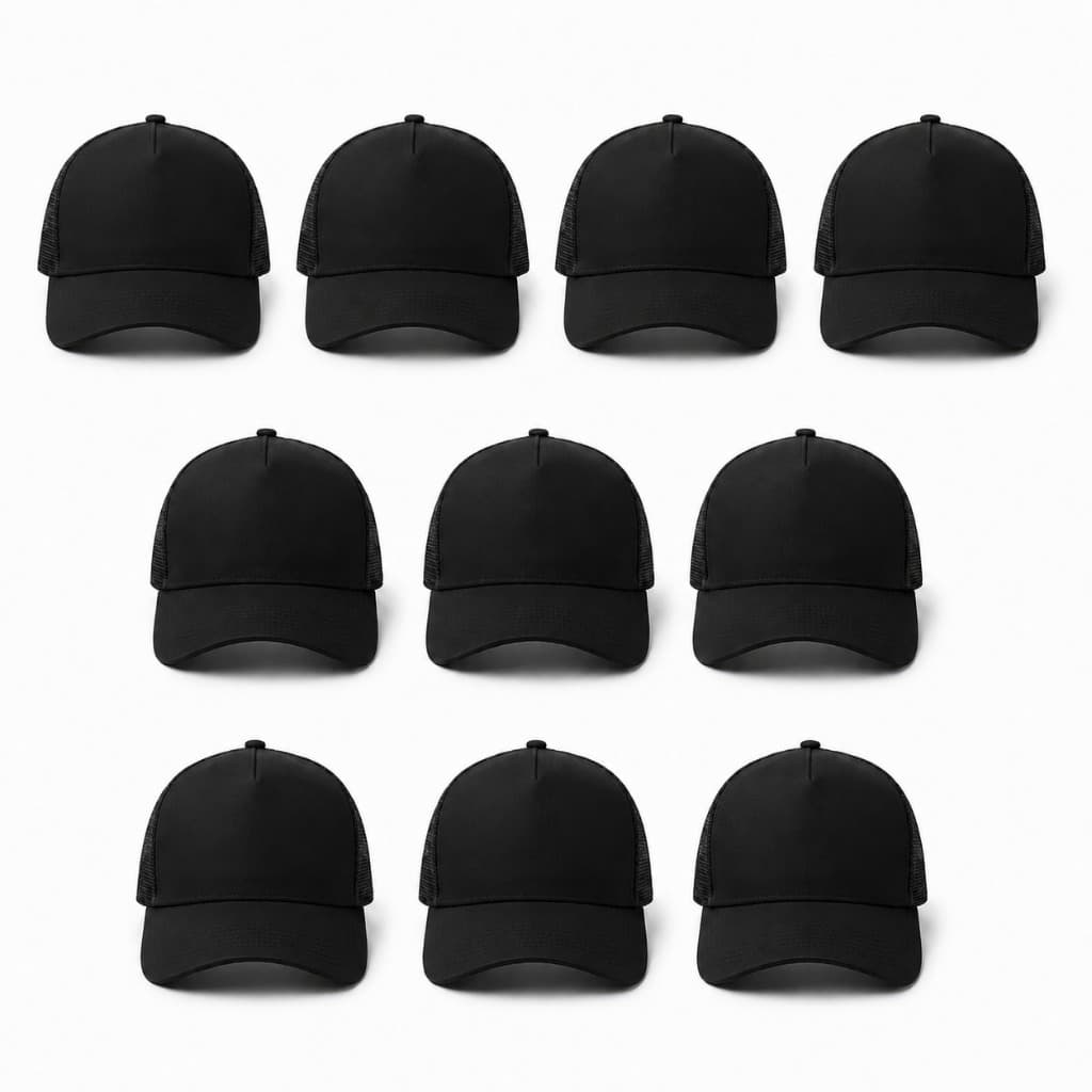 Kit Boné Trucker Americano Liso Tela Masculino Feminino Aba Curva Fecho Snapback Ideal Para o Dia a Dia