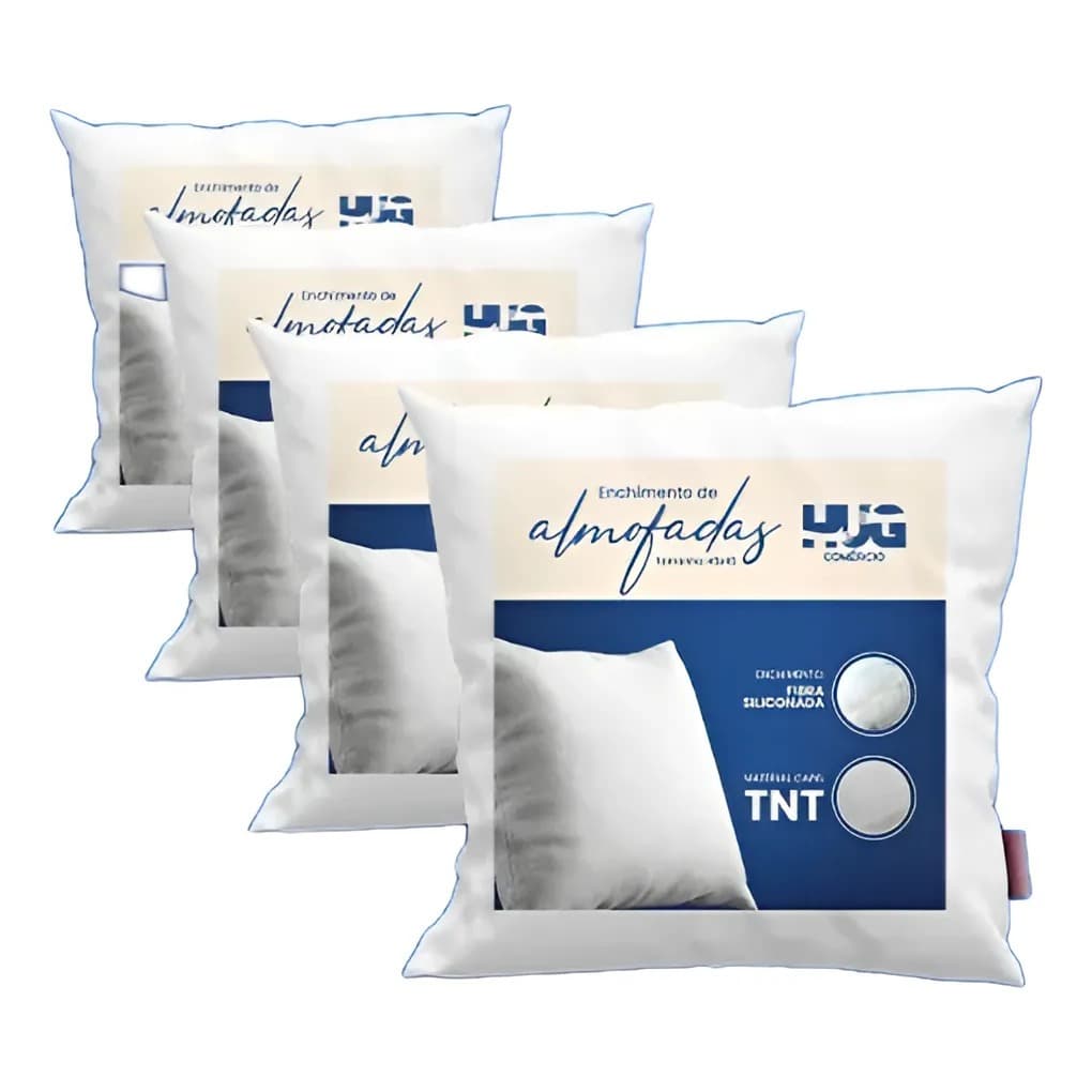 Kit 4 almofadas TNT 45x45 Enchimento Fibra Siliconada Macias