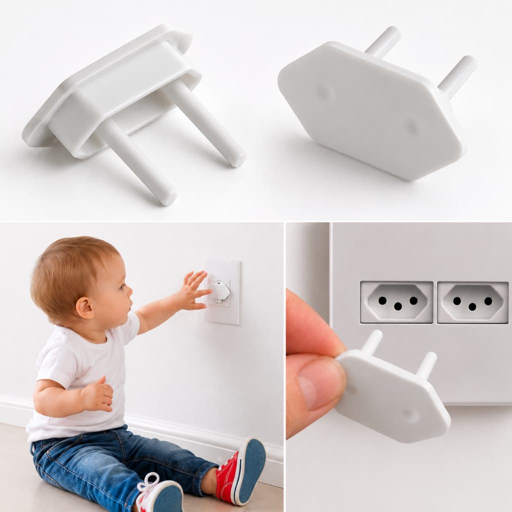 Kit 24 Protetor de Tomada Infantil - Protege Bebe Contra Choque Segurança Criança