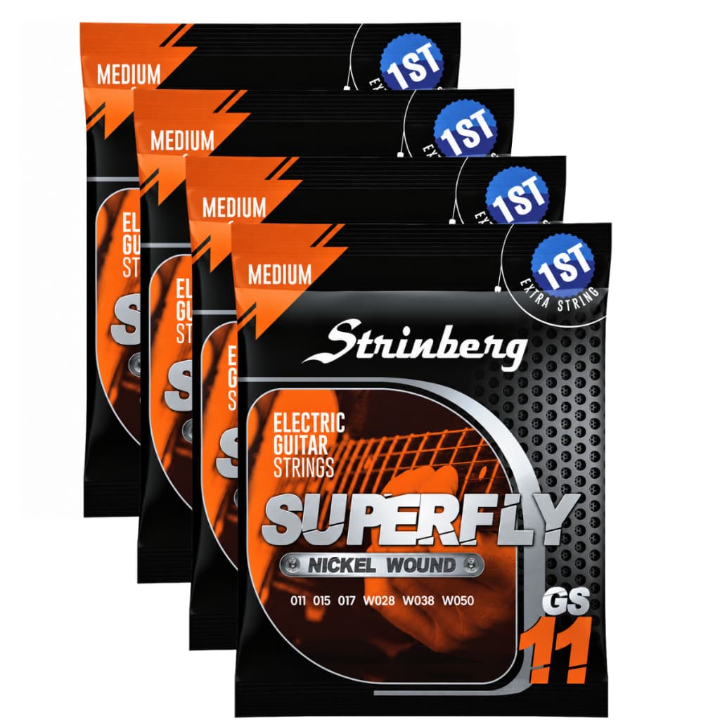 Kit 4 Encordoamento Cordas Para Guitarra Strinberg 011 Gs11